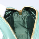 Miu Miu Matelasse Arkady Hand Bag Leather 2way Green Gold Auth 204302SAM-26