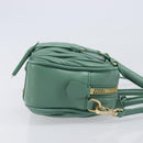 Miu Miu Matelasse Arkady Hand Bag Leather 2way Green Gold Auth 204302SAM-3