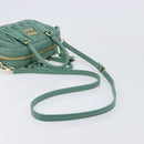 Miu Miu Matelasse Arkady Hand Bag Leather 2way Green Gold Auth 204302SAM-8