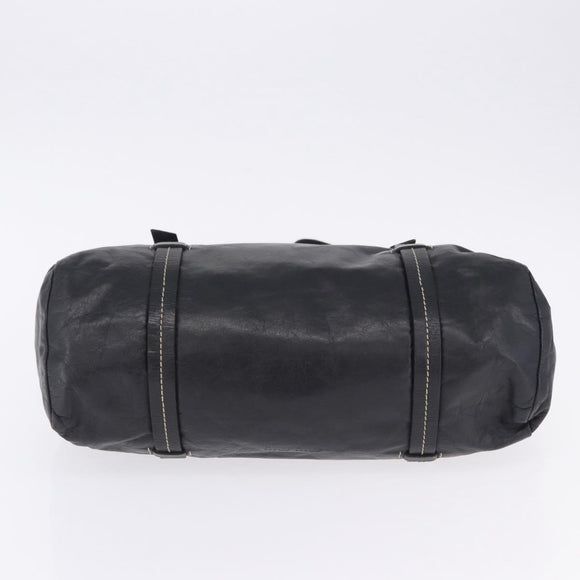 Miu Miu Hand Bag Vitellolux Black Silver Auth 204305A