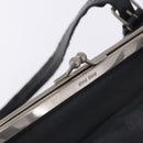 Miu Miu Hand Bag Vitellolux Black Silver Auth 204305A-19