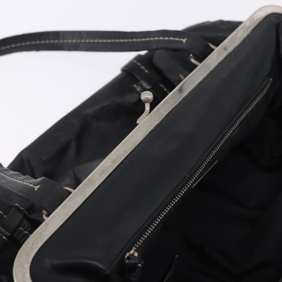 Miu Miu Hand Bag Vitellolux Black Silver Auth 204305A