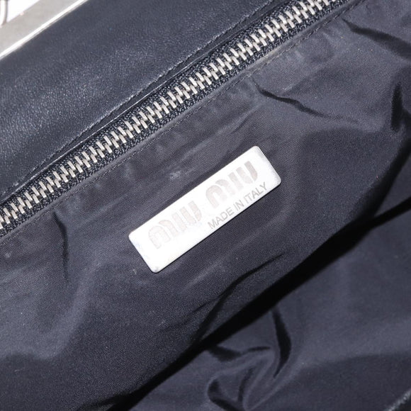 Miu Miu Hand Bag Vitellolux Black Silver Auth 204305A