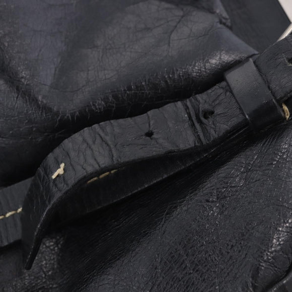 Miu Miu Hand Bag Vitellolux Black Silver Auth 204305A