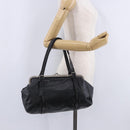 Miu Miu Hand Bag Vitellolux Black Silver Auth 204305A-26