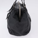 Miu Miu Hand Bag Vitellolux Black Silver Auth 204305A-3