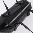 Miu Miu Hand Bag Vitellolux Black Silver Auth 204305A-6