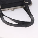 Miu Miu Hand Bag Vitellolux Black Silver Auth 204305A-7