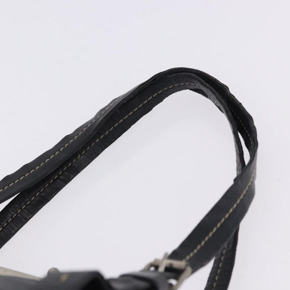 Miu Miu Hand Bag Vitellolux Black Silver Auth 204305A