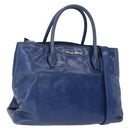 Miu Miu Hand Bag Vitellolux 2way Blue Silver Auth 204308A-1