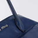 Miu Miu Hand Bag Vitellolux 2way Blue Silver Auth 204308A-19