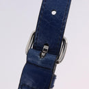 Miu Miu Hand Bag Vitellolux 2way Blue Silver Auth 204308A-24