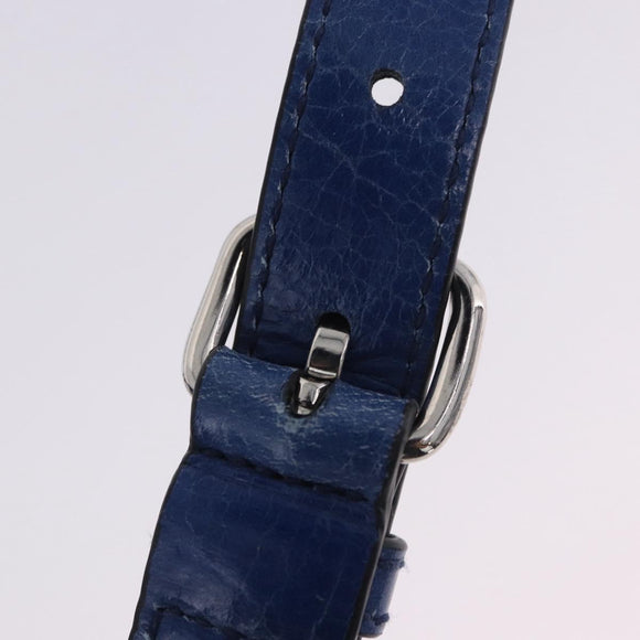 Miu Miu Hand Bag Vitellolux 2way Blue Silver Auth 204308A