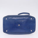 Miu Miu Hand Bag Vitellolux 2way Blue Silver Auth 204308A-8