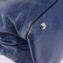 Miu Miu Hand Bag Vitellolux 2way Blue Silver Auth 204308A-25