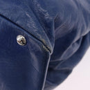 Miu Miu Hand Bag Vitellolux 2way Blue Silver Auth 204308A-28