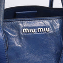 Miu Miu Hand Bag Vitellolux 2way Blue Silver Auth 204308A-29