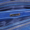 Miu Miu Hand Bag Vitellolux 2way Blue Silver Auth 204308A-30