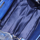 Miu Miu Hand Bag Vitellolux 2way Blue Silver Auth 204308A-11