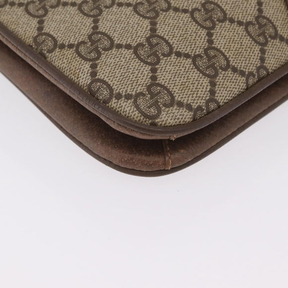 GUCCI GG Supreme Shoulder Bag PVC Leather Beige Gold 904 23 025 Auth 204309