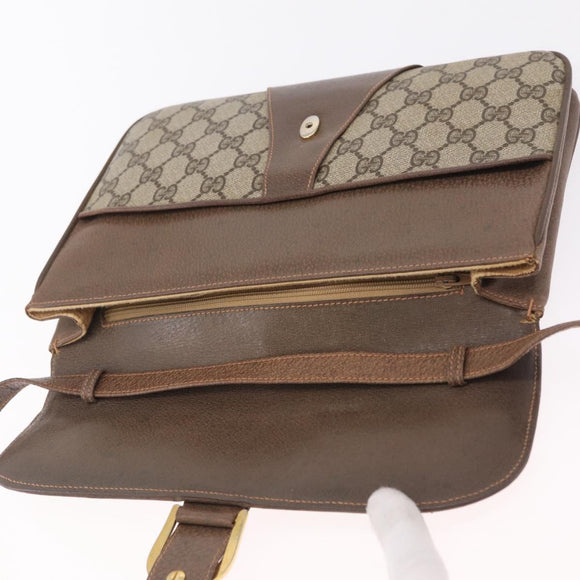 GUCCI GG Supreme Shoulder Bag PVC Leather Beige Gold 904 23 025 Auth 204309