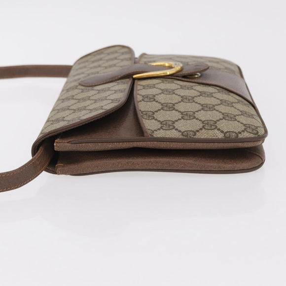 GUCCI GG Supreme Shoulder Bag PVC Leather Beige Gold 904 23 025 Auth 204309