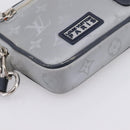 LOUIS VUITTON Monogram Satellite Alpha Clutch Bag Silver M44171 LV Auth 204313A-15