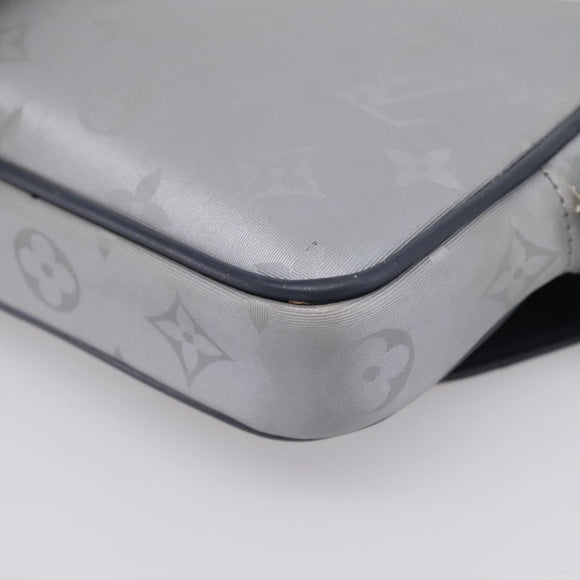 LOUIS VUITTON Monogram Satellite Alpha Clutch Bag Silver M44171 LV Auth 204313A