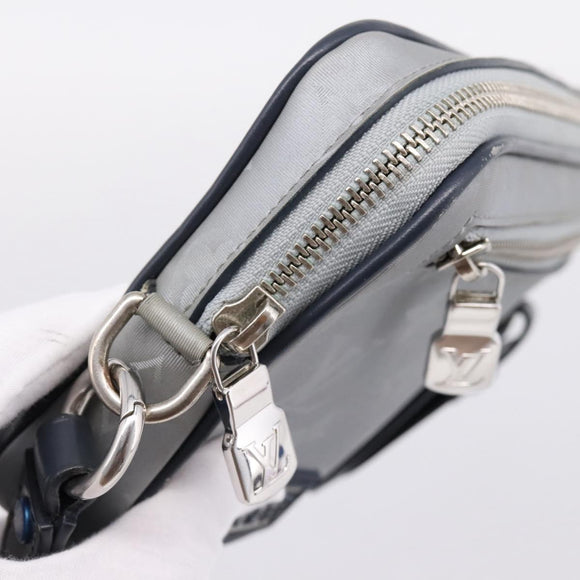 LOUIS VUITTON Monogram Satellite Alpha Clutch Bag Silver M44171 LV Auth 204313A
