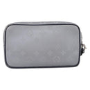 LOUIS VUITTON Monogram Satellite Alpha Clutch Bag Silver M44171 LV Auth 204313A-13