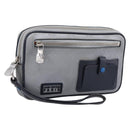 LOUIS VUITTON Monogram Satellite Alpha Clutch Bag Silver M44171 LV Auth 204313A-2