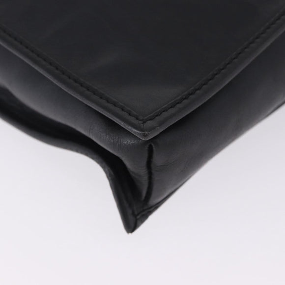 LOEWE Anagram Shoulder Bag Leather Black Gold Auth 204314A