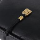 LOEWE Anagram Shoulder Bag Leather Black Gold Auth 204314A-18
