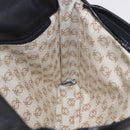 LOEWE Anagram Shoulder Bag Leather Black Gold Auth 204314A-20