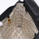 LOEWE Anagram Shoulder Bag Leather Black Gold Auth 204314A-21