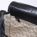 LOEWE Anagram Shoulder Bag Leather Black Gold Auth 204314A-22