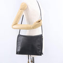 LOEWE Anagram Shoulder Bag Leather Black Gold Auth 204314A-26