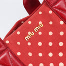 Miu Miu Hand Bag Canvas Red Gold Auth 204315-17