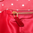 Miu Miu Hand Bag Canvas Red Gold Auth 204315-22