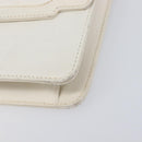 GUCCI Chain Shoulder Bag Leather White Gold Auth 204318-11