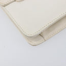 GUCCI Chain Shoulder Bag Leather White Gold Auth 204318-12