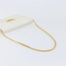 GUCCI Chain Shoulder Bag Leather White Gold Auth 204318-7