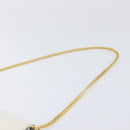 GUCCI Chain Shoulder Bag Leather White Gold Auth 204318-8