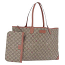 GUCCI GG Supreme Tote Bag PVC Leather Beige 309498 Auth 204320-1