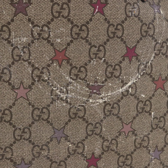 GUCCI GG Supreme Tote Bag PVC Leather Beige 309498 Auth 204320
