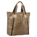 GUCCI GG Crystal Sherry Line Tote Bag Coated Canvas Gold 189669 Auth 204321A-1