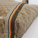 GUCCI GG Crystal Sherry Line Tote Bag Coated Canvas Gold 189669 Auth 204321A-12