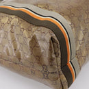 GUCCI GG Crystal Sherry Line Tote Bag Coated Canvas Gold 189669 Auth 204321A-13