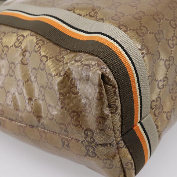 GUCCI GG Crystal Sherry Line Tote Bag Coated Canvas Gold 189669 Auth 204321A