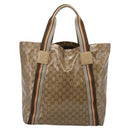 GUCCI GG Crystal Sherry Line Tote Bag Coated Canvas Gold 189669 Auth 204321A-3